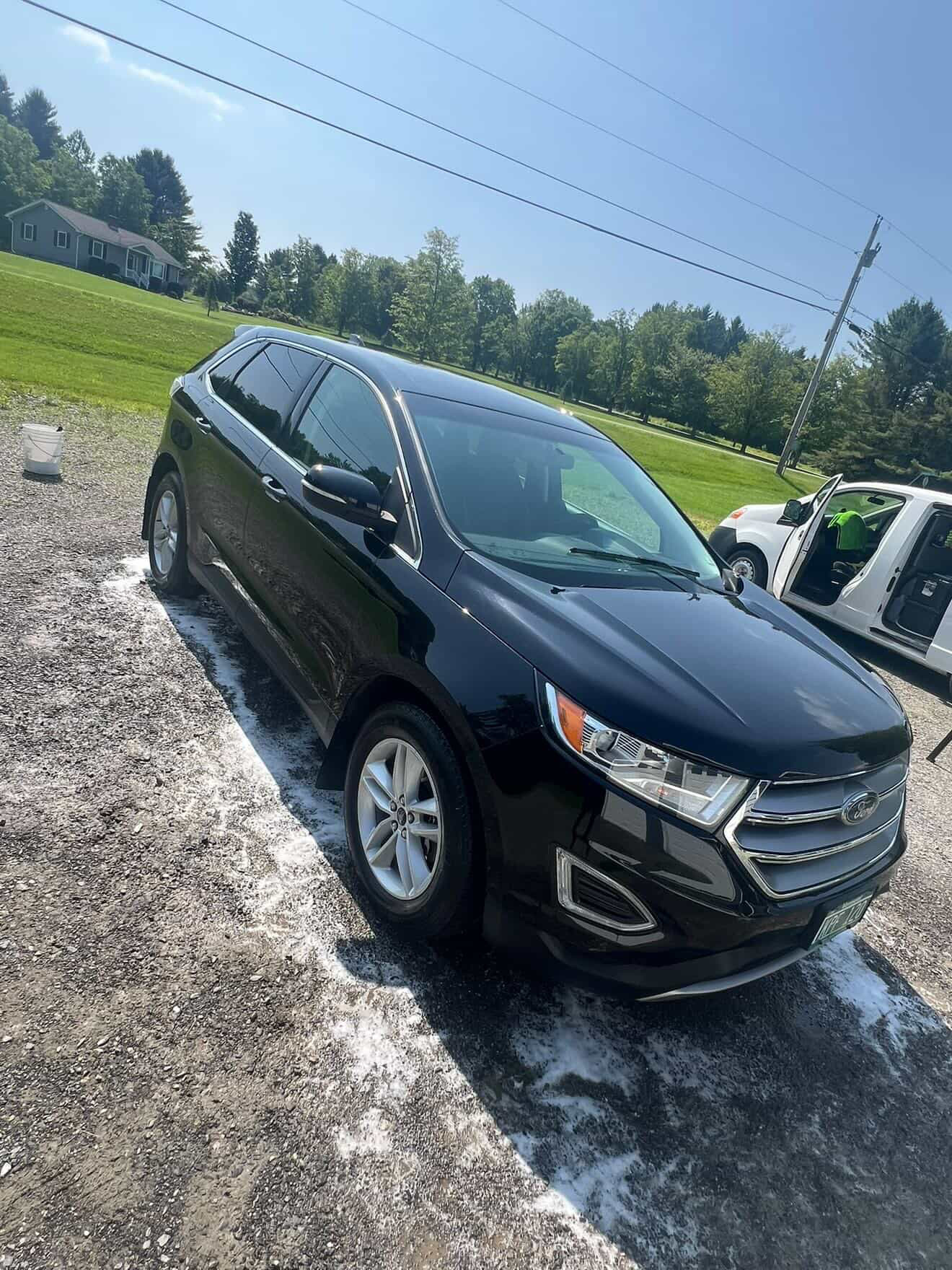 Detailed black SUV exterior