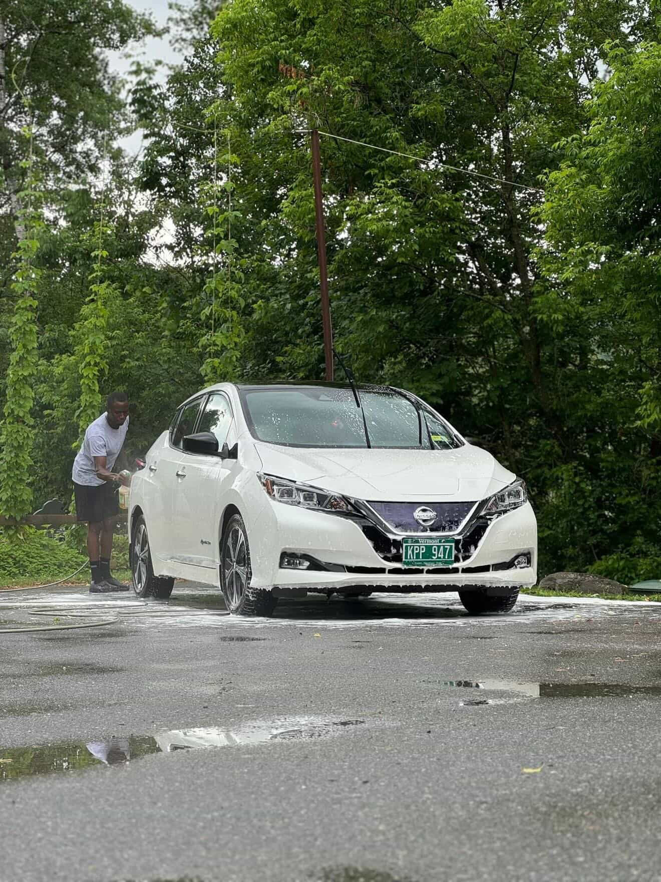 Vehicle being washed